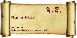 Migra Riza névjegykártya